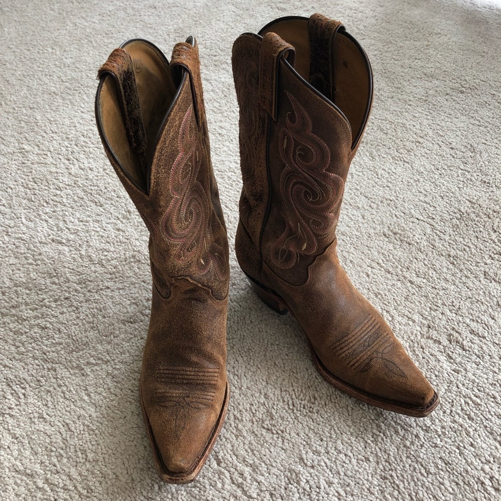 🐎🍁Tony Lama distressed leather cowboy boots 🤠